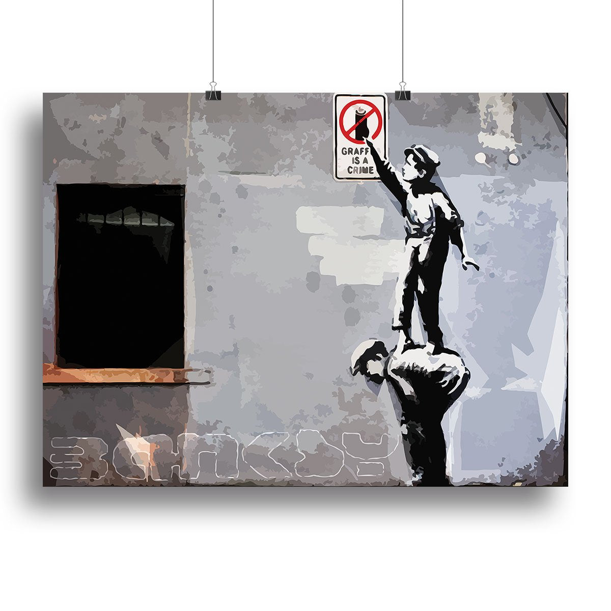 Banksy Graffiti is a Crime New York Canvas Print or Poster