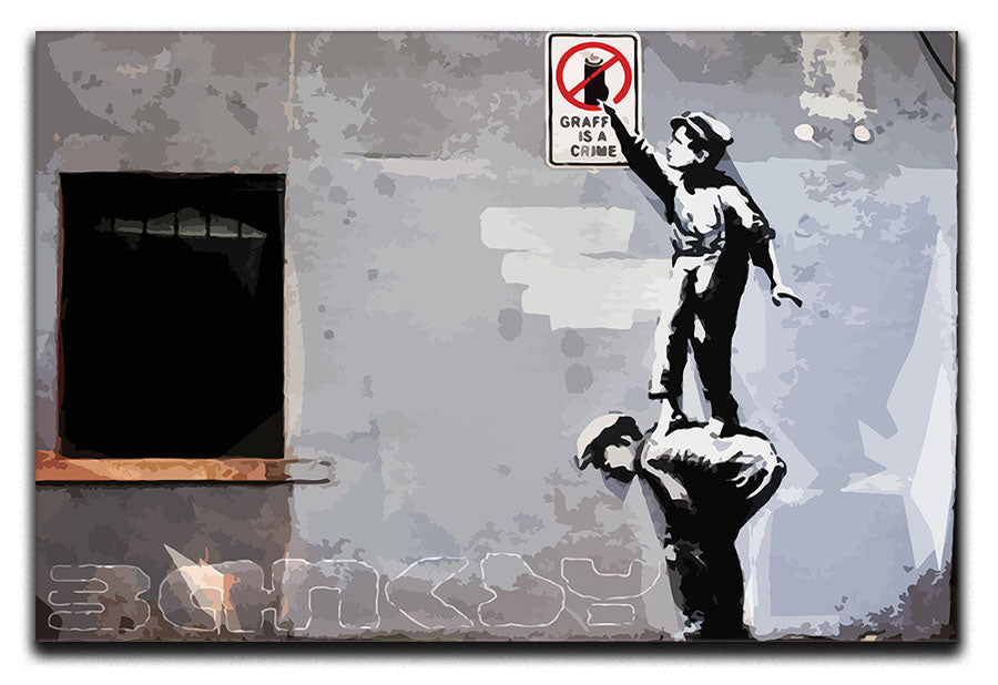Banksy Graffiti is a Crime New York Canvas Print or Poster - Canvas Art Rocks - 1