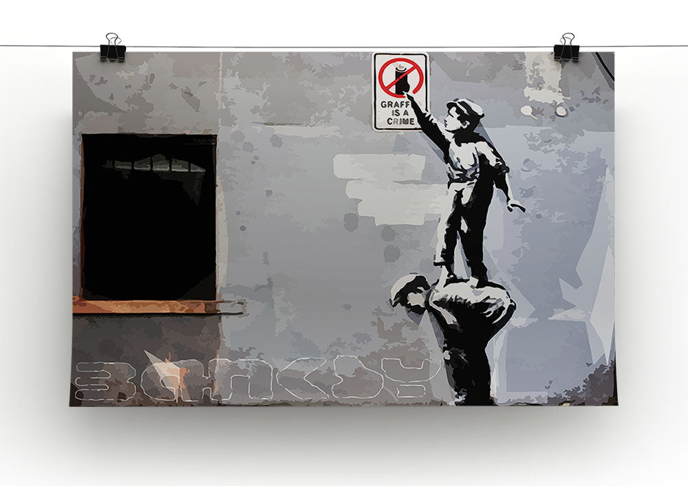 Banksy Graffiti is a Crime New York Canvas Print or Poster - Canvas Art Rocks - 2