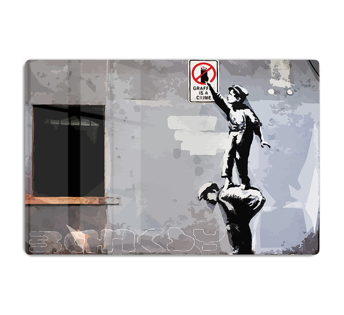 Banksy Graffiti is a Crime New York HD Metal Print - Canvas Art Rocks - 1
