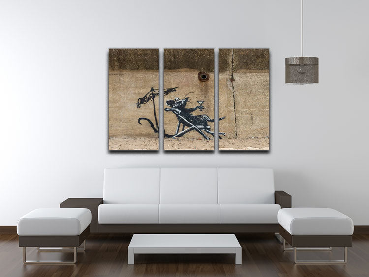 Banksy Great British Spraycation 3 Split Panel Canvas Print - Canvas Art Rocks - 3