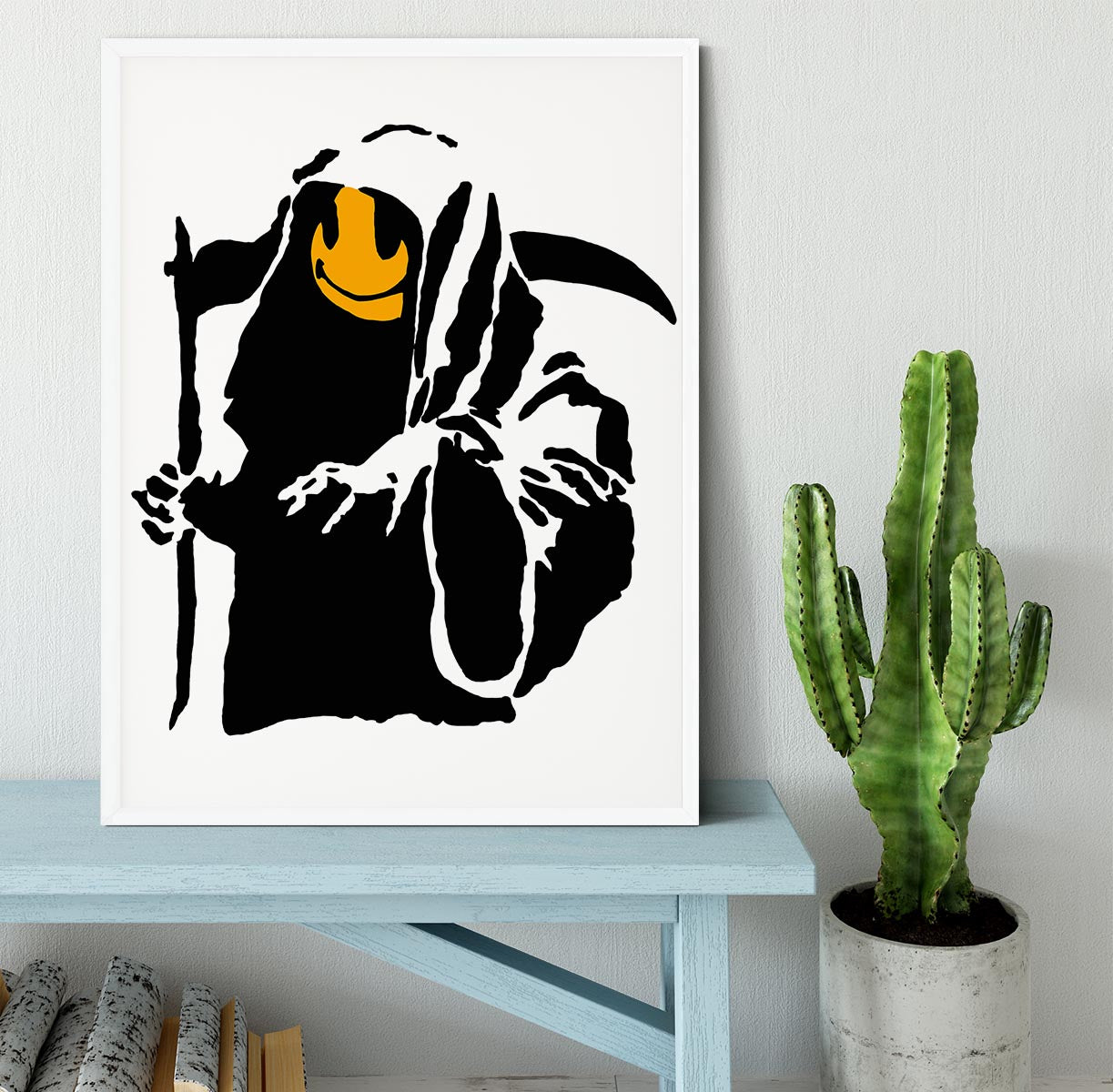 Banksy Grim Reaper Framed Print - Canvas Art Rocks -6
