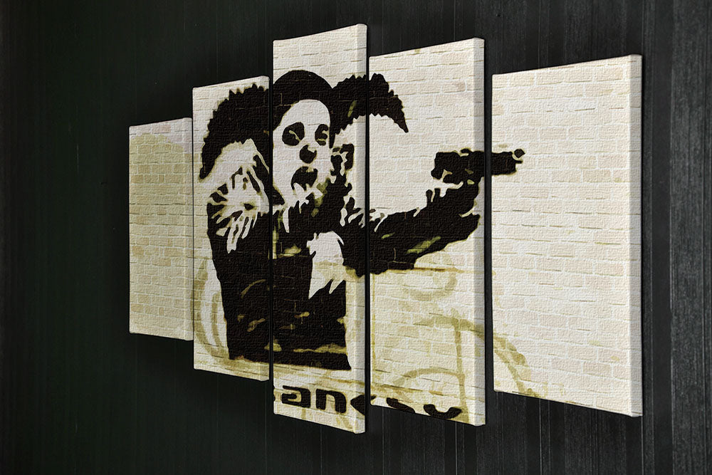 Banksy Gun Toting Clown Bristol 5 Split Panel Canvas - Canvas Art Rocks - 2