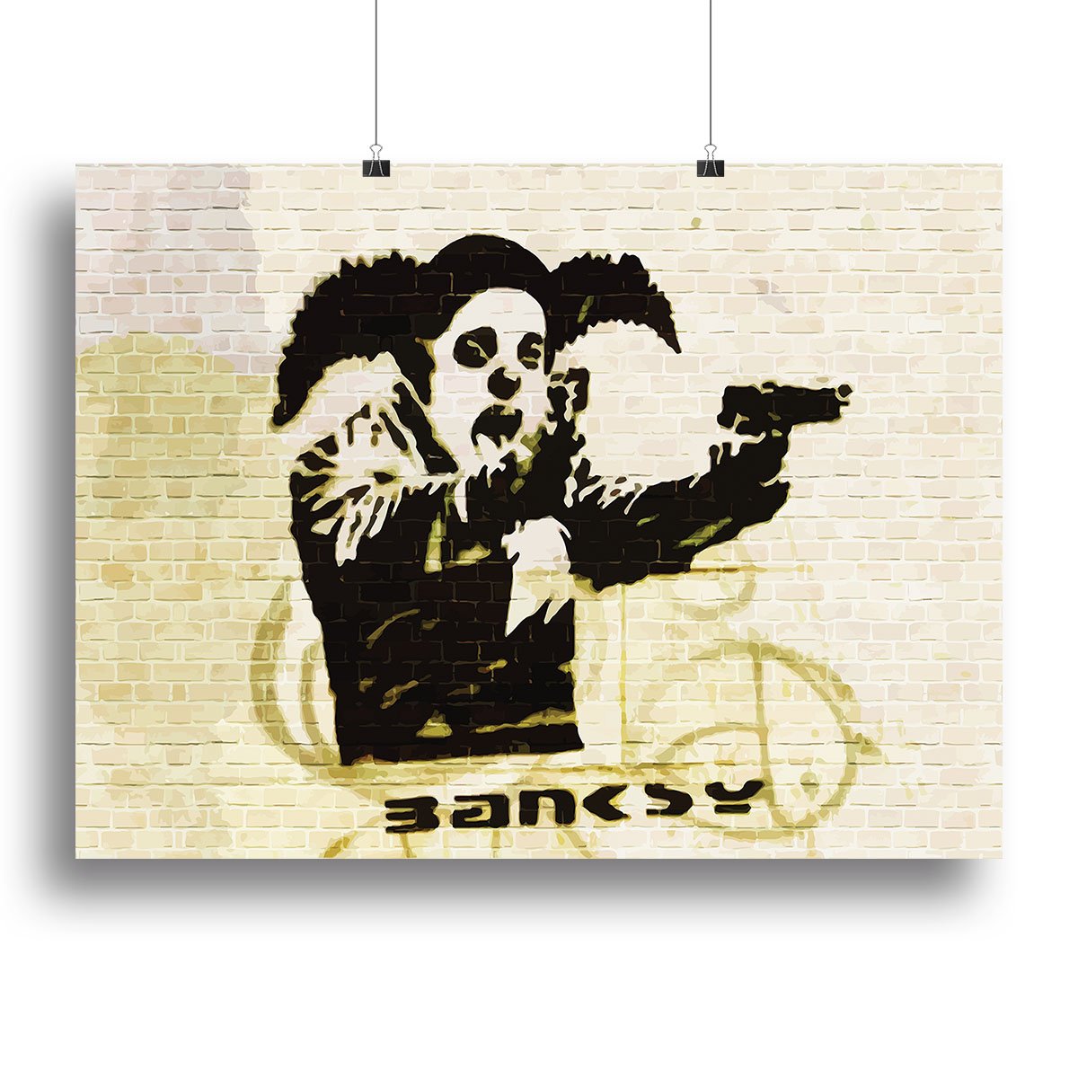 Banksy Gun Toting Clown Bristol Canvas Print or Poster