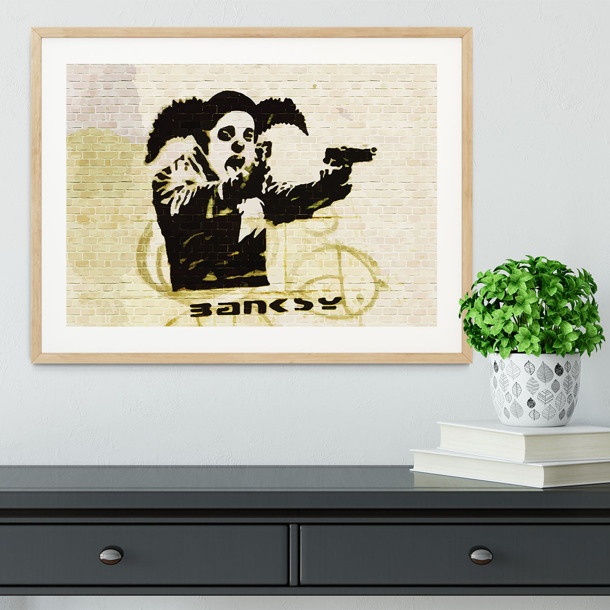 Banksy Gun Toting Clown Bristol Framed Print - Canvas Art Rocks - 3