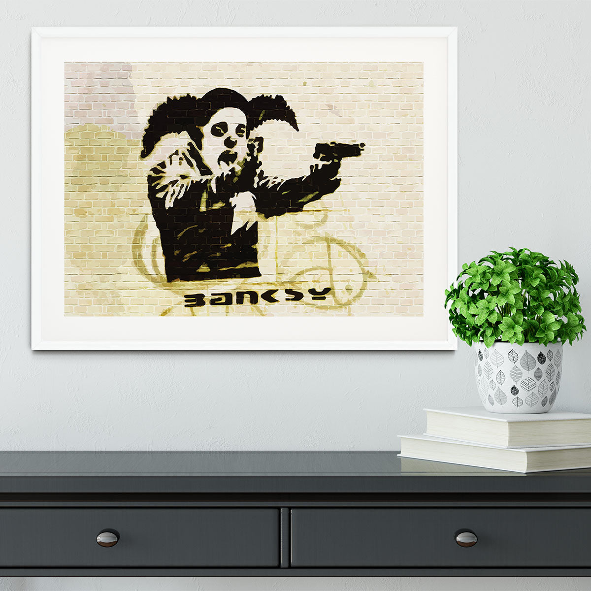 Banksy Gun Toting Clown Bristol Framed Print - Canvas Art Rocks - 5