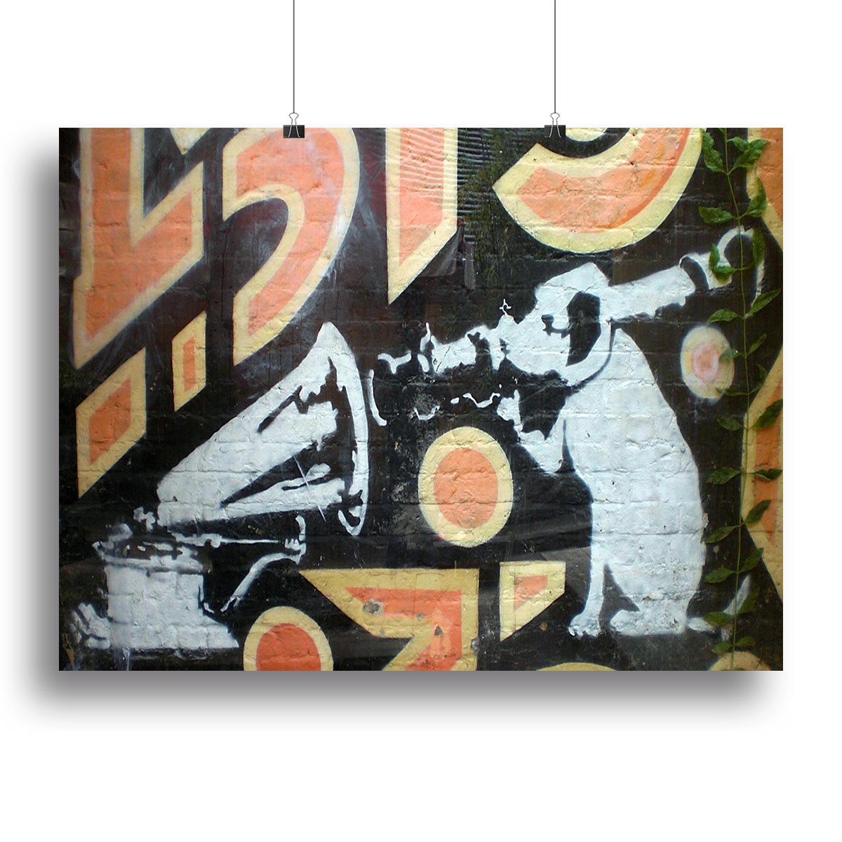 Banksy HMV Dog Canvas Print or Poster