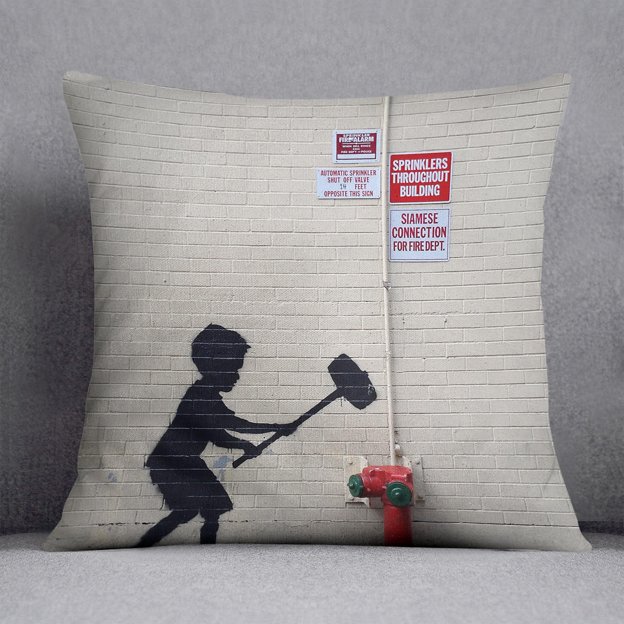 Banksy Hammer Boy Cushion