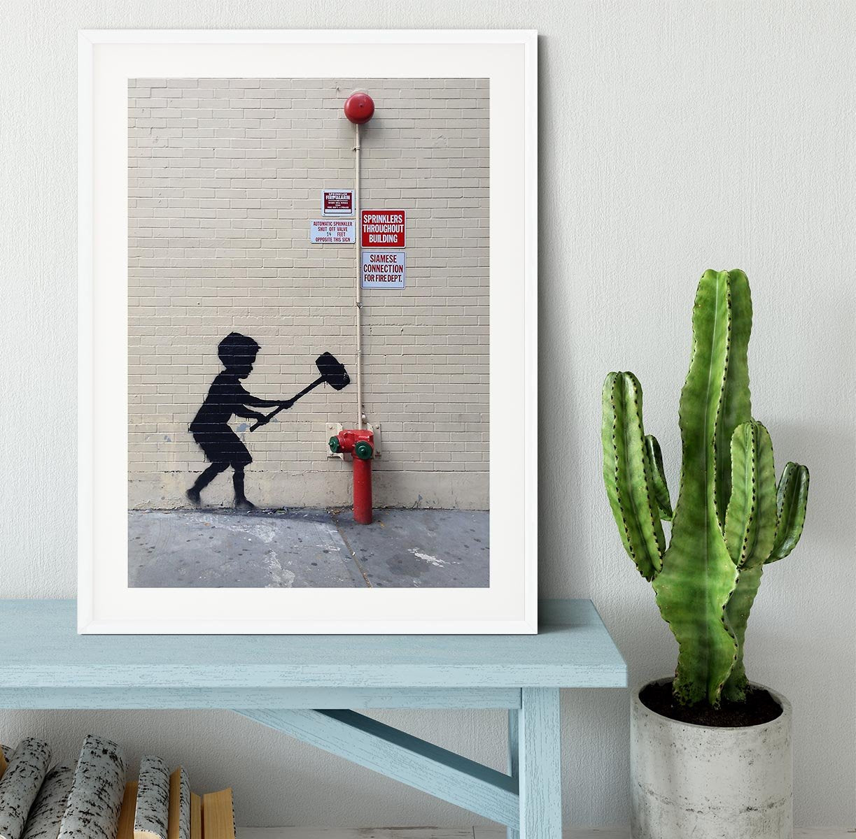 Banksy Hammer Boy Framed Print - Canvas Art Rocks - 5