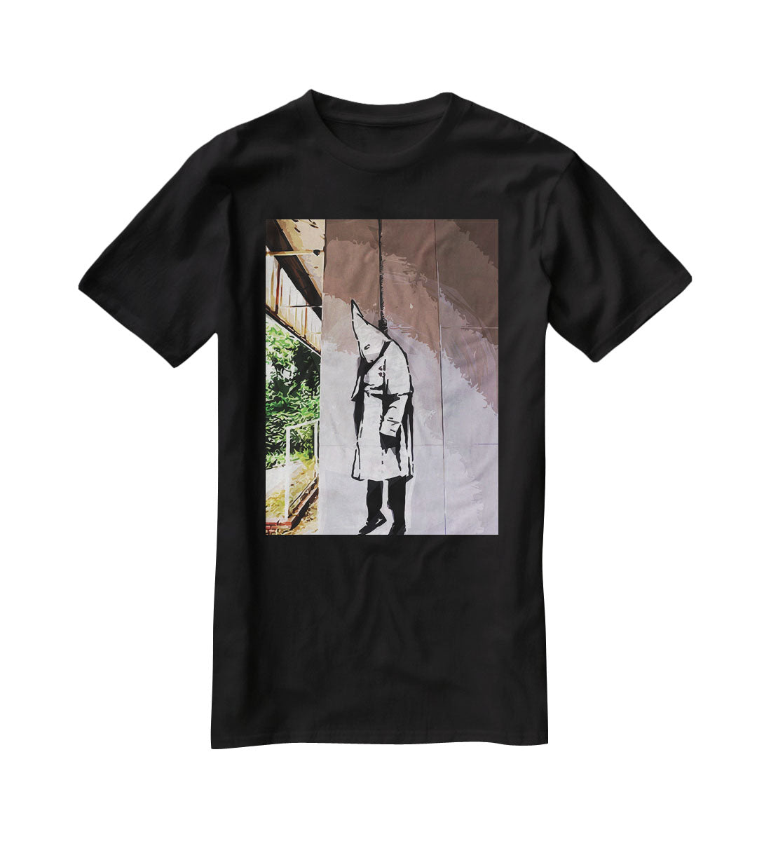 Banksy Hanging KKK T-Shirt - Canvas Art Rocks - 1