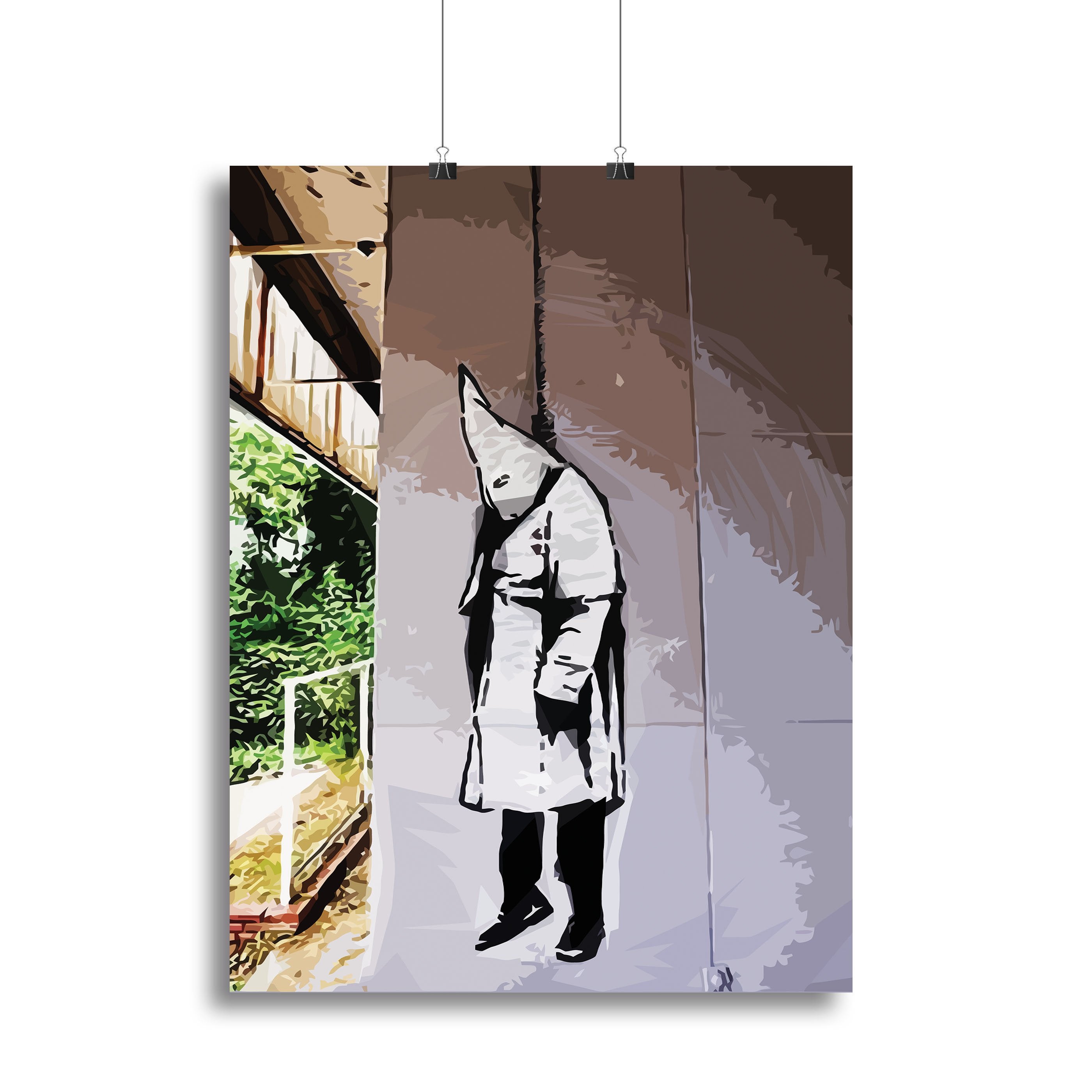 Banksy Hanging KKK Canvas Print or Poster