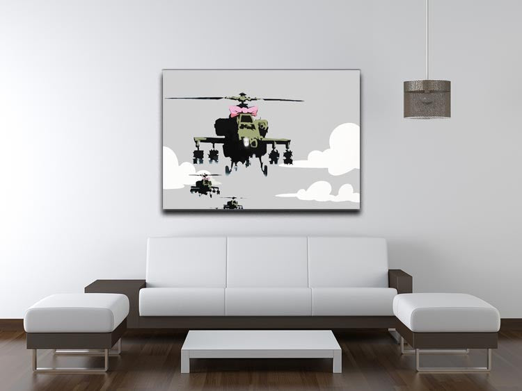 Banksy Friendly Helicopters Print - Canvas Art Rocks - 4