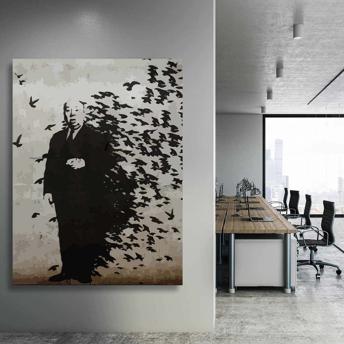Banksy Hitchcock Birds Canvas Print or Poster - Canvas Art Rocks - 3