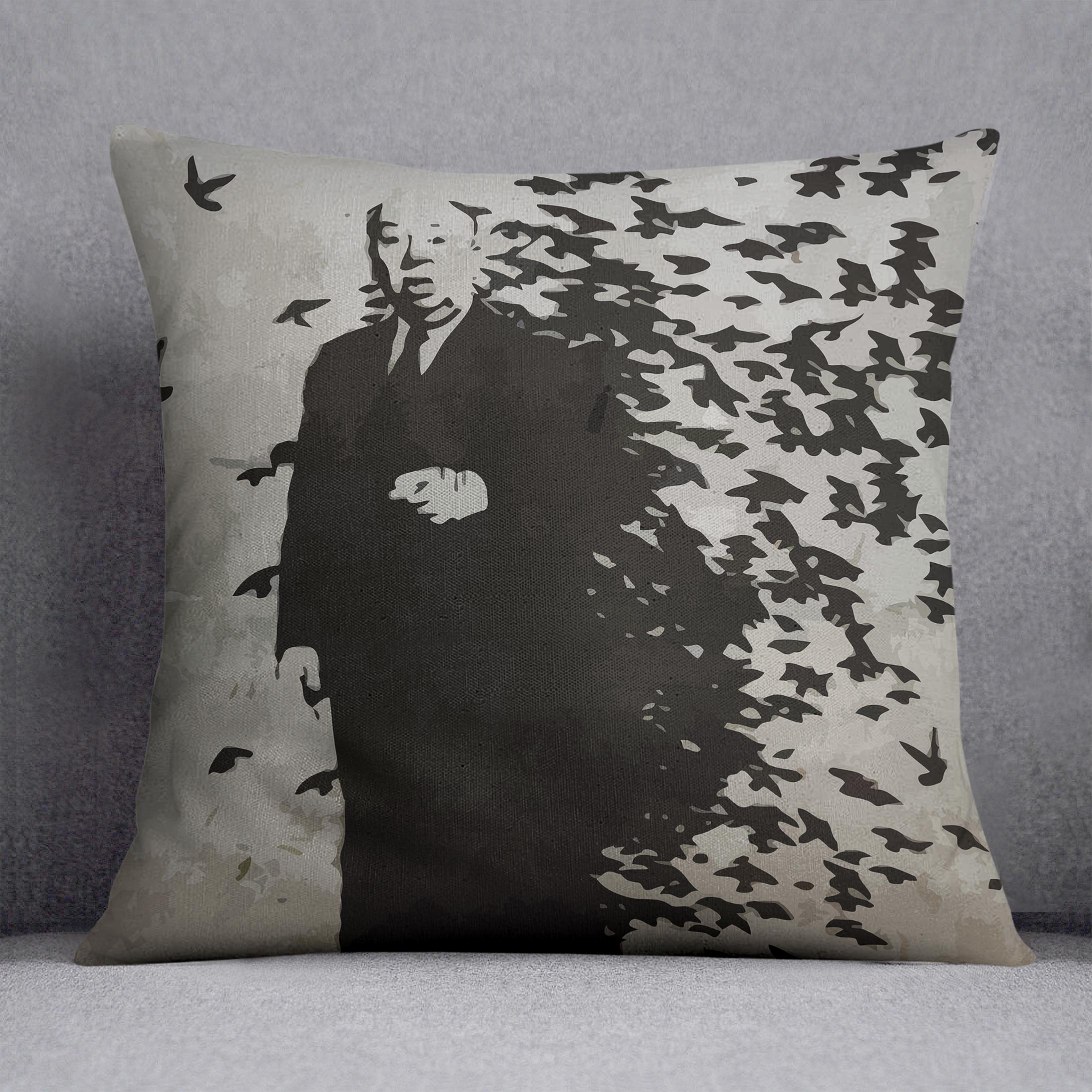 Banksy Hitchcock Birds Cushion