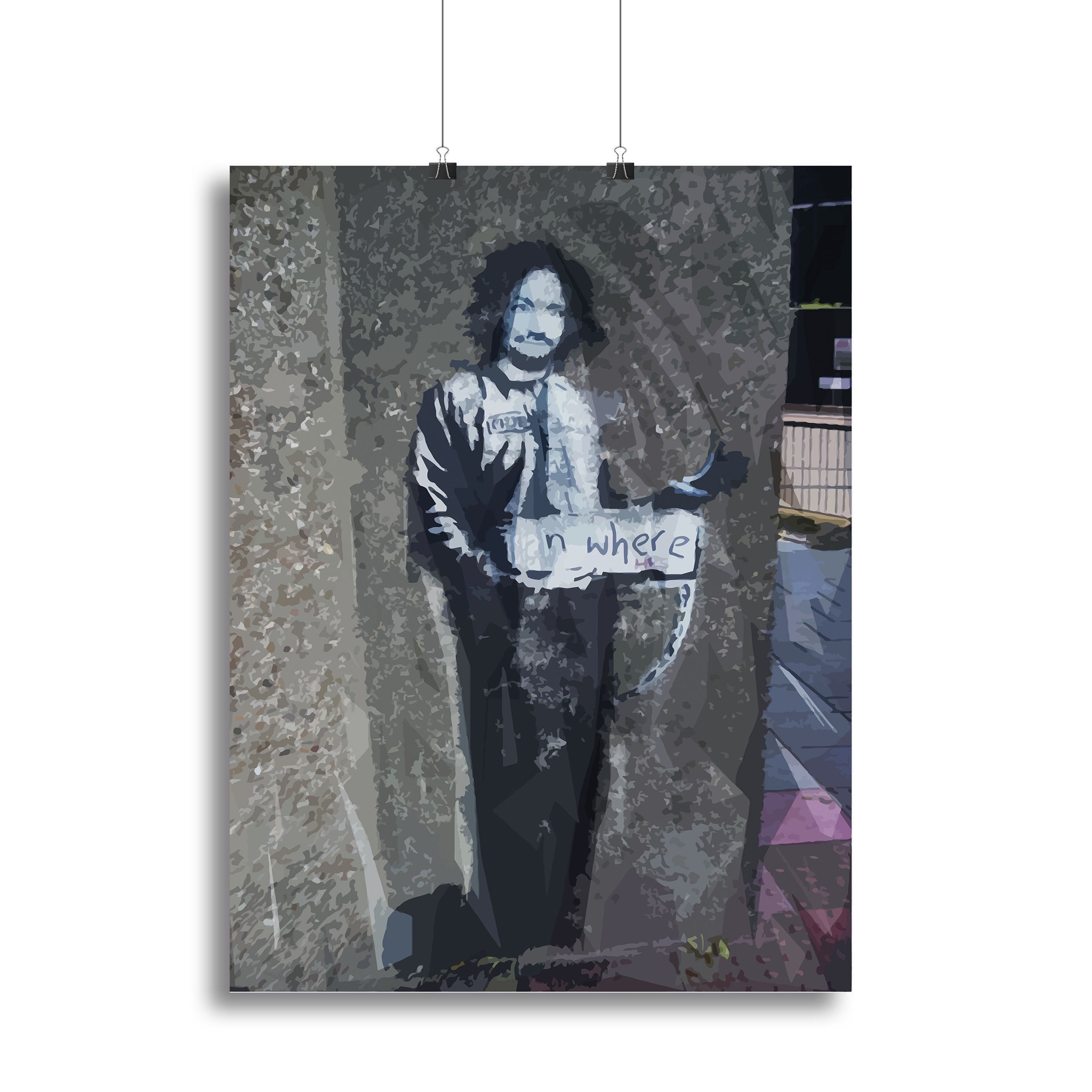 Banksy Hitchhiker To Anywhere Canvas Print or Poster