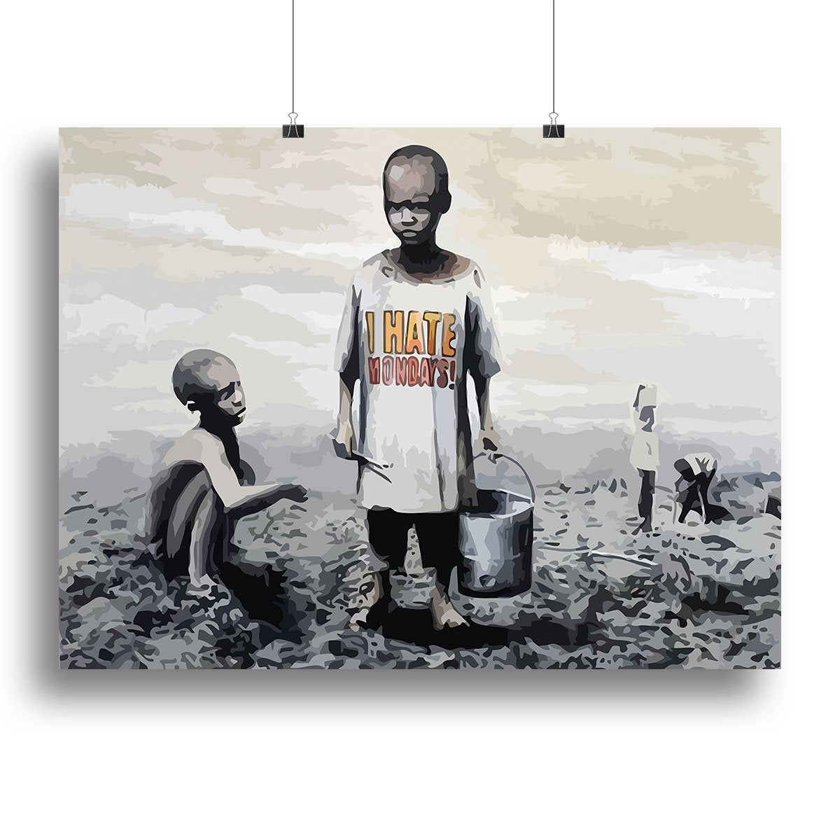 Banksy I Hate Monday Canvas Print or Poster