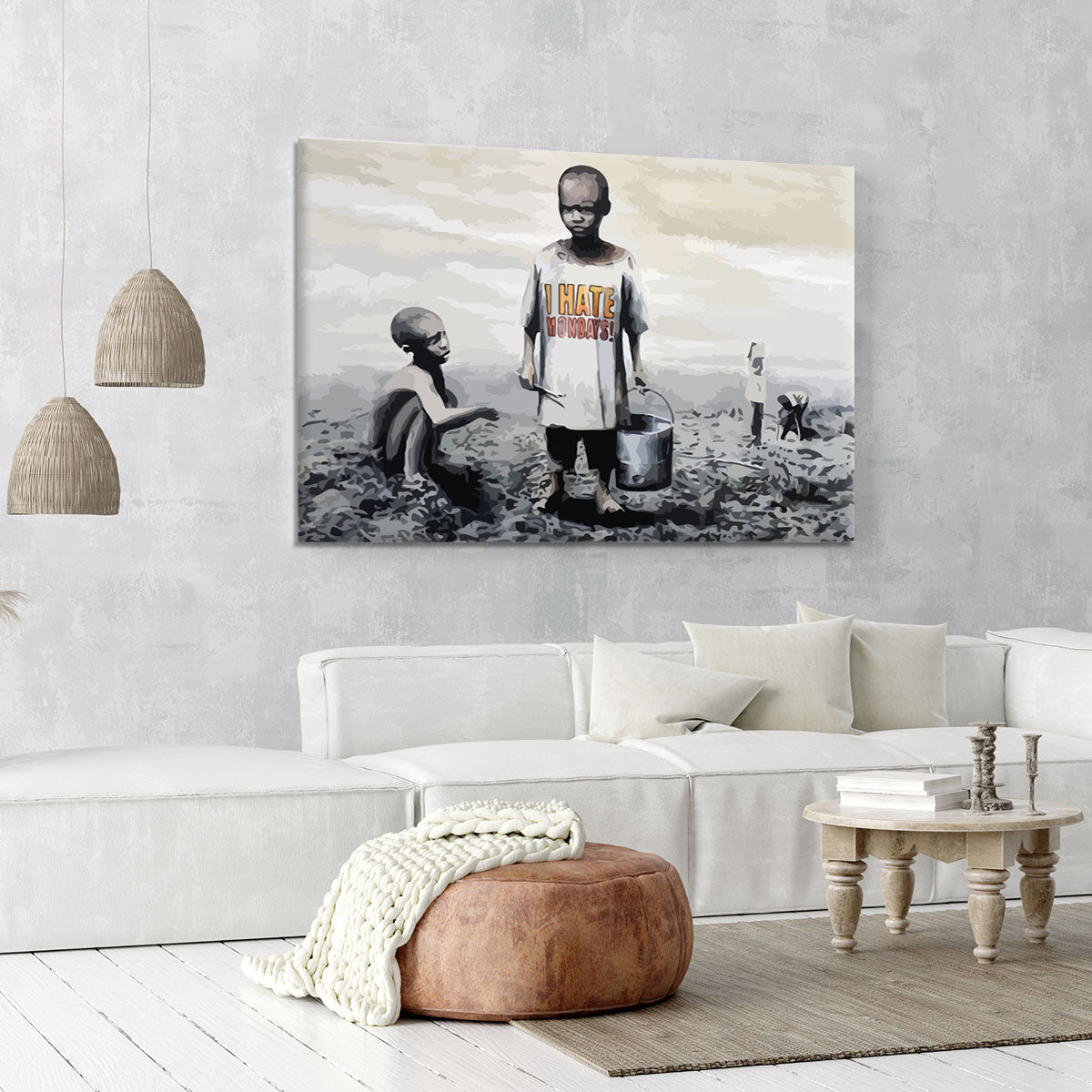 Banksy I Hate Monday Canvas Print or Poster - Canvas Art Rocks - 6