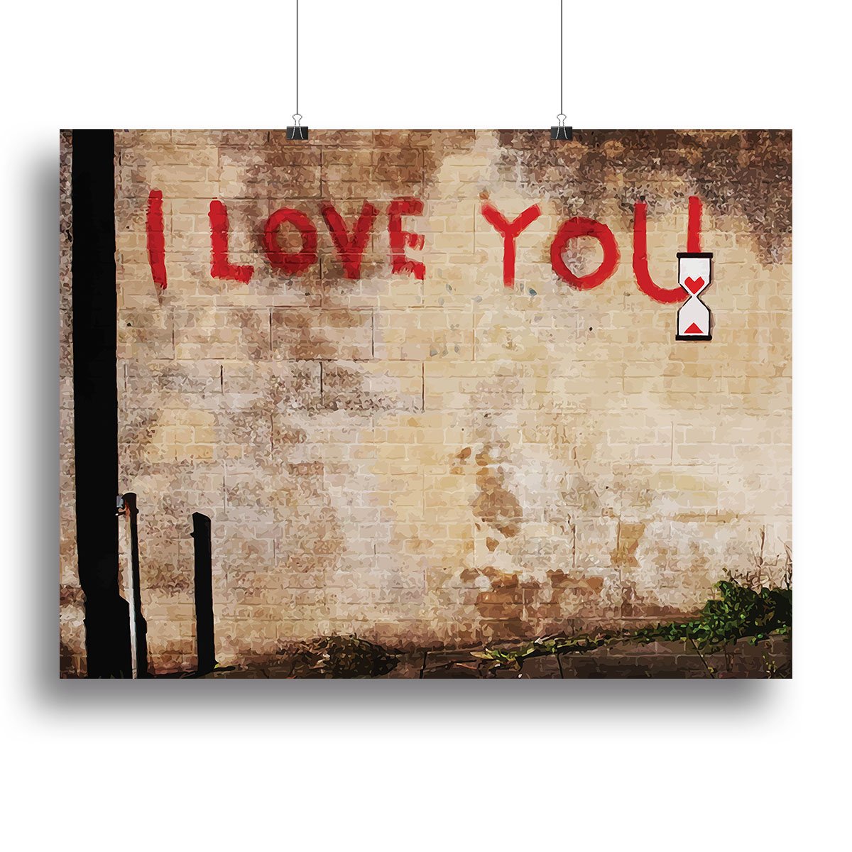 Banksy I Love You Canvas Print or Poster