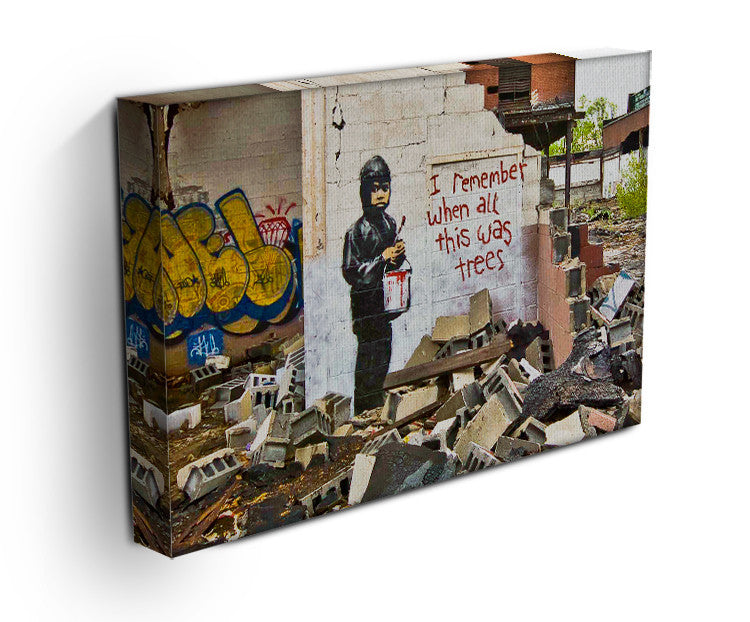 Banksy I Remember When All This Was Trees Print - Canvas Art Rocks - 3