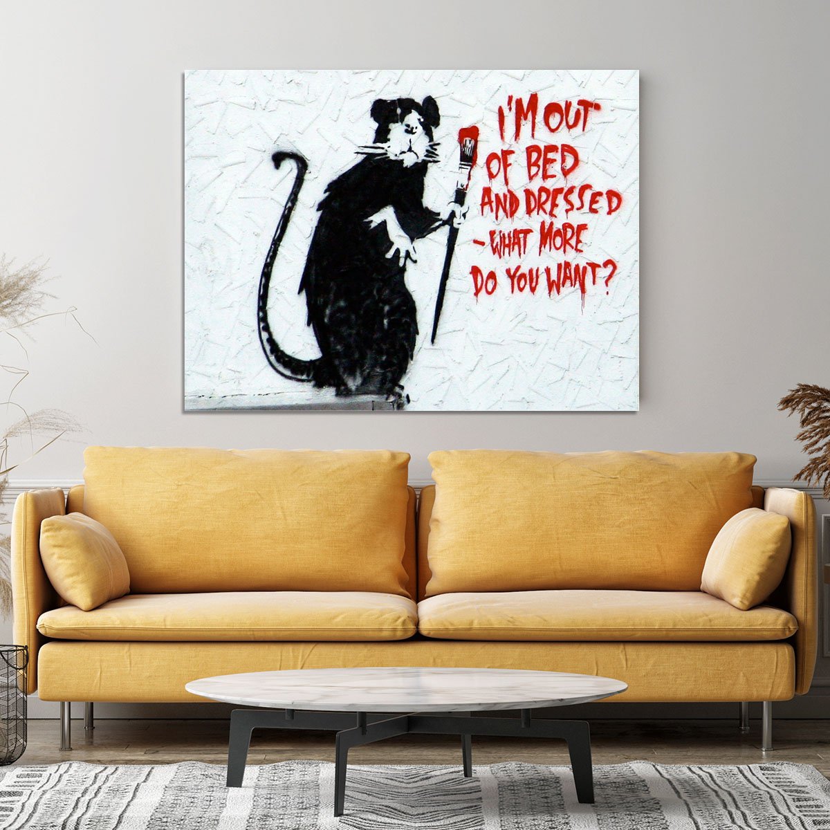 Banksy I'm Out Of Bed And Dressed Canvas Print or Poster