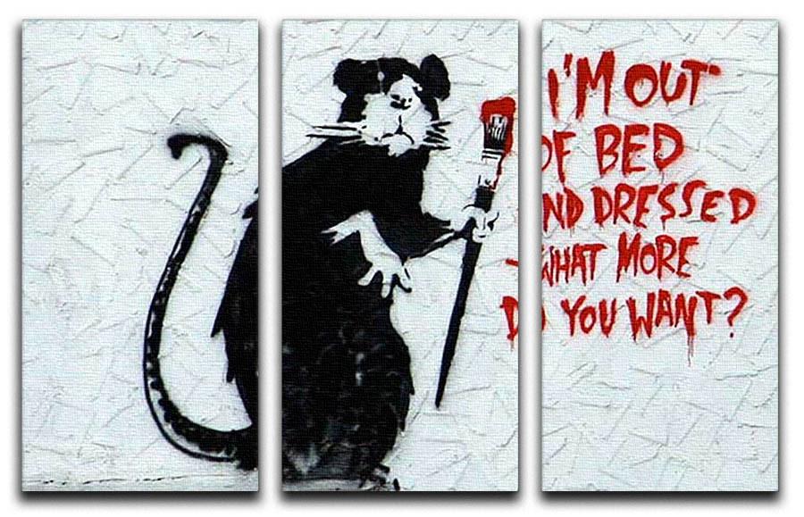Banksy I'm Out Of Bed And Dressed 3 Split Canvas Print - Canvas Art Rocks