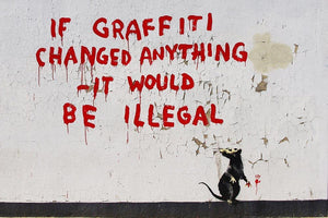 Banksy If Graffiti Changed Anything Wall Mural Wallpaper - Canvas Art Rocks - 1