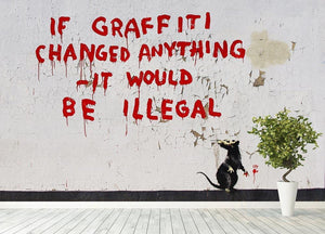 Banksy If Graffiti Changed Anything Wall Mural Wallpaper - Canvas Art Rocks - 4