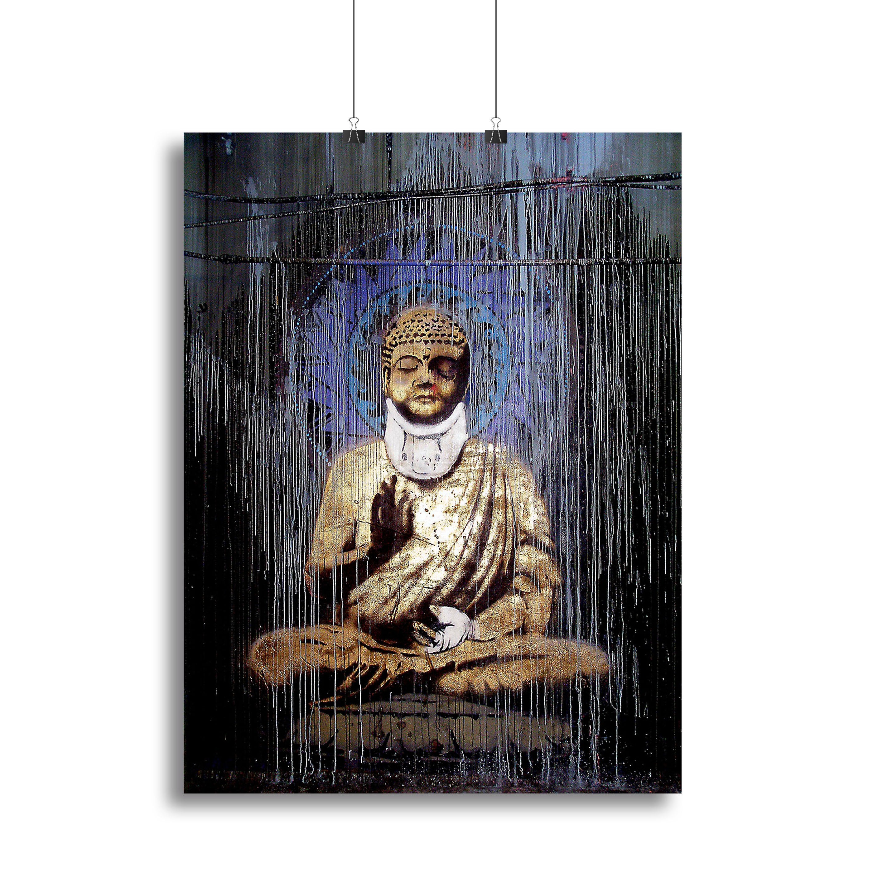 Banksy Injured Buddha Canvas Print or Poster