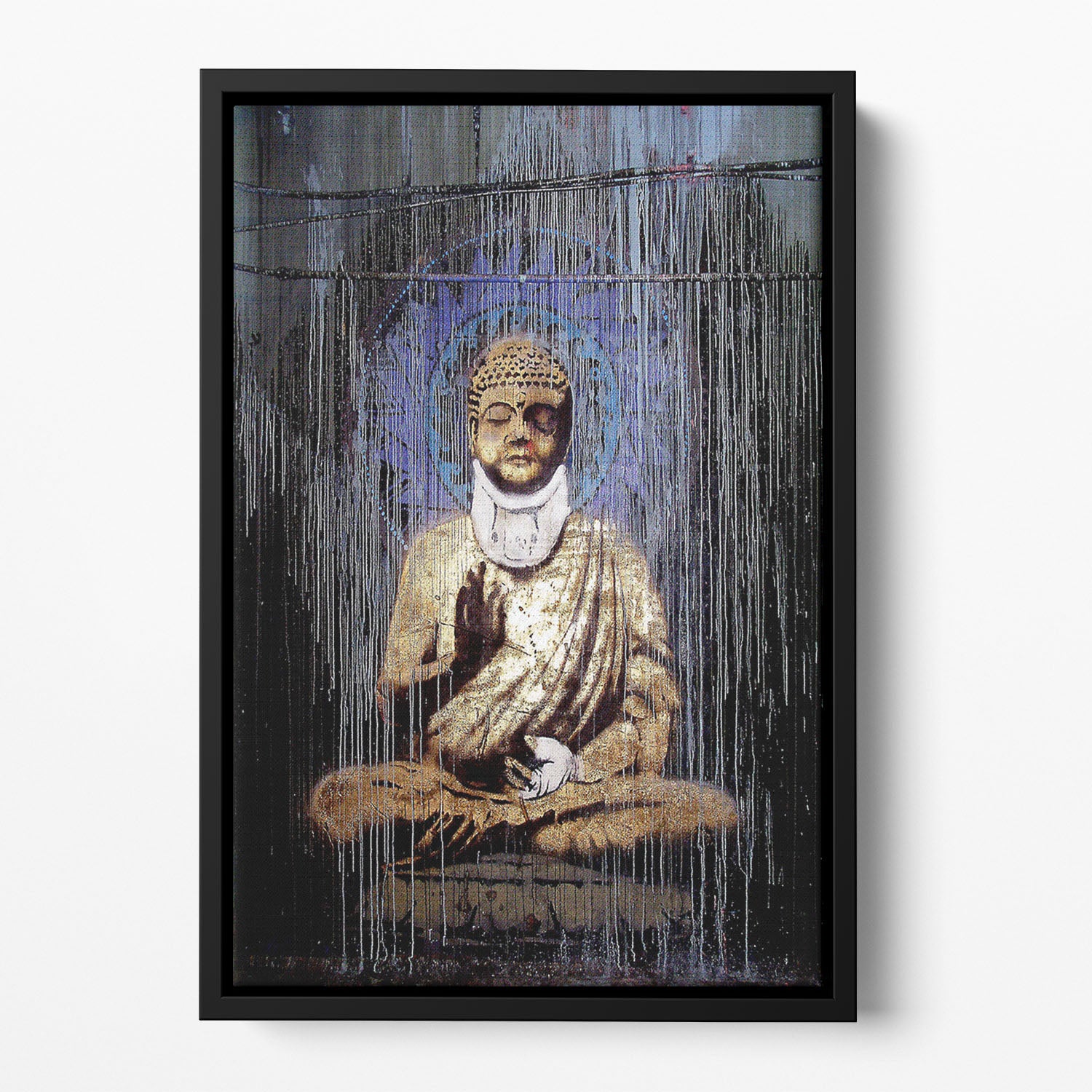 Banksy Injured Buddha Floating Framed Canvas