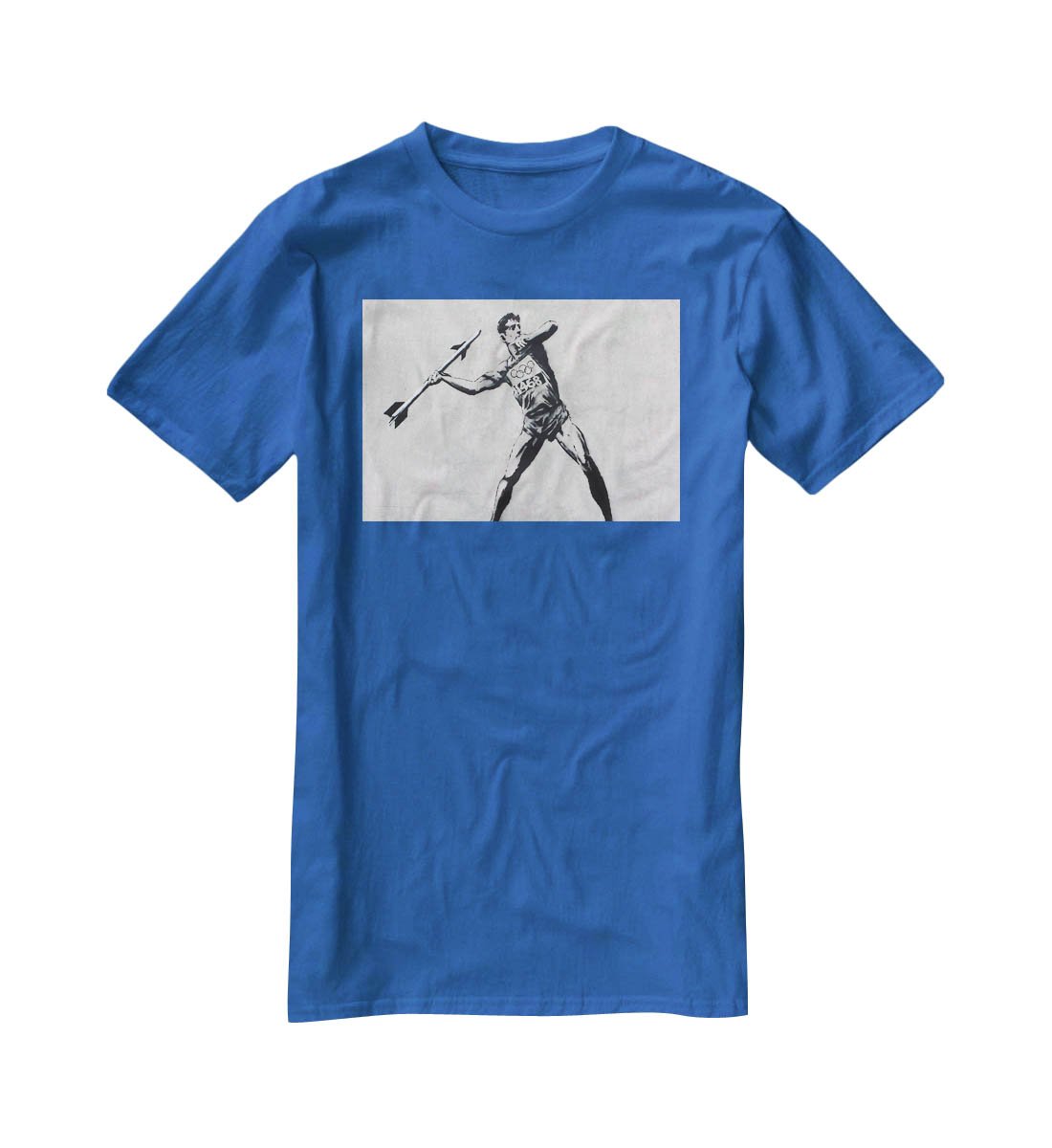 Banksy Javelin Thrower T-Shirt - Canvas Art Rocks - 2