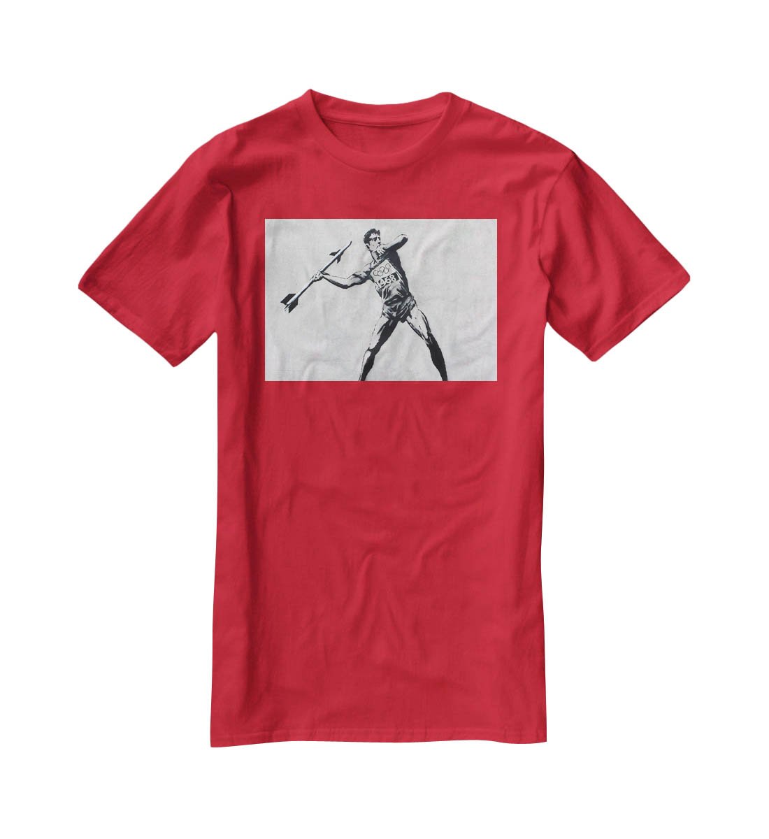 Banksy Javelin Thrower T-Shirt - Canvas Art Rocks - 4