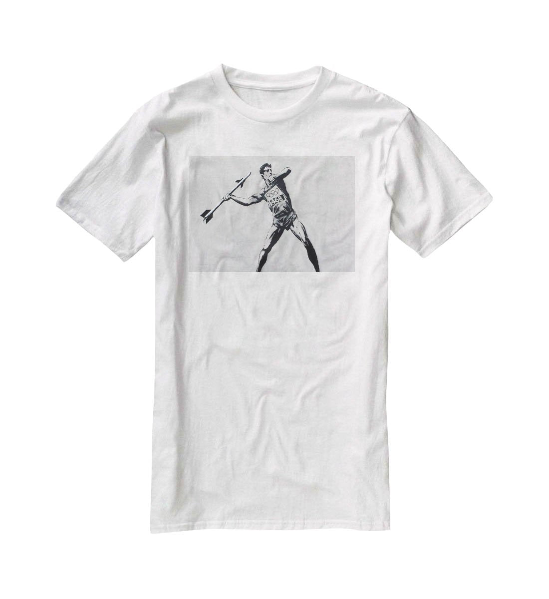 Banksy Javelin Thrower T-Shirt - Canvas Art Rocks - 5
