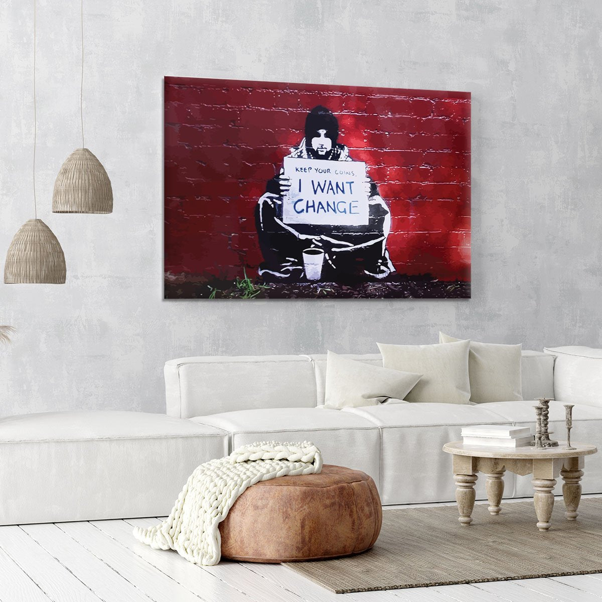 Banksy Keep Your Coins Canvas Print or Poster