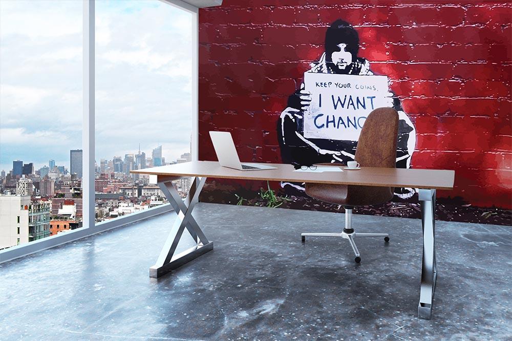 Banksy Keep Your Coins Wall Mural Wallpaper - Canvas Art Rocks - 3