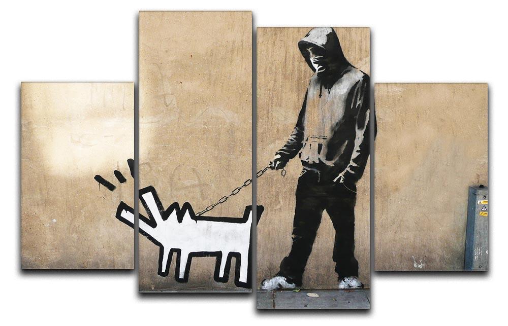 Banksy Keith Haring Dog 4 Split Panel Canvas  - Canvas Art Rocks - 1