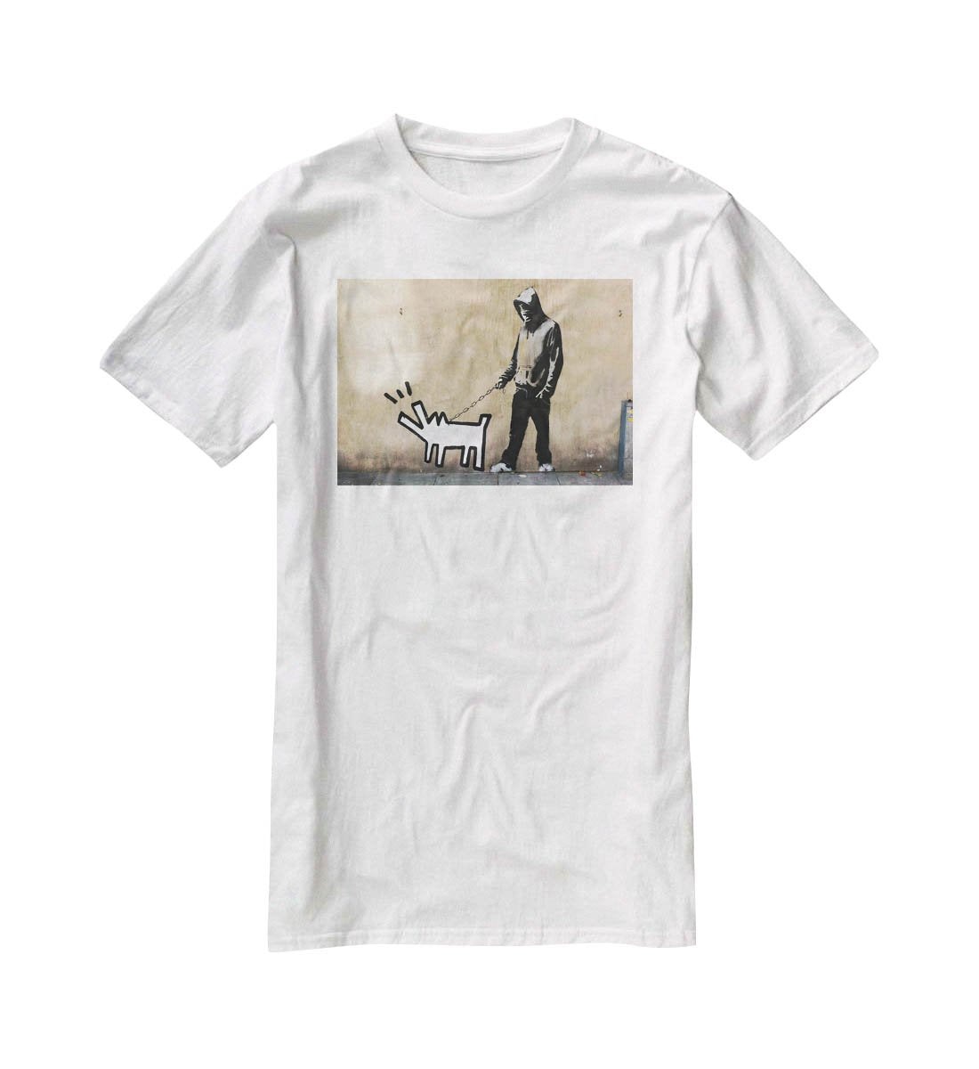 Banksy Keith Haring Dog T-Shirt - Canvas Art Rocks - 5