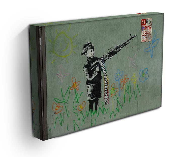 Banksy Crayon Child Soldier Canvas Print & Poster - US Canvas Art Rocks