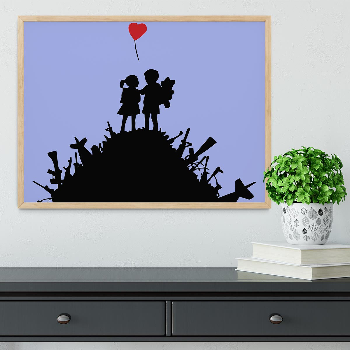Banksy Kids On Gun Hill Blue Framed Print - Canvas Art Rocks - 4