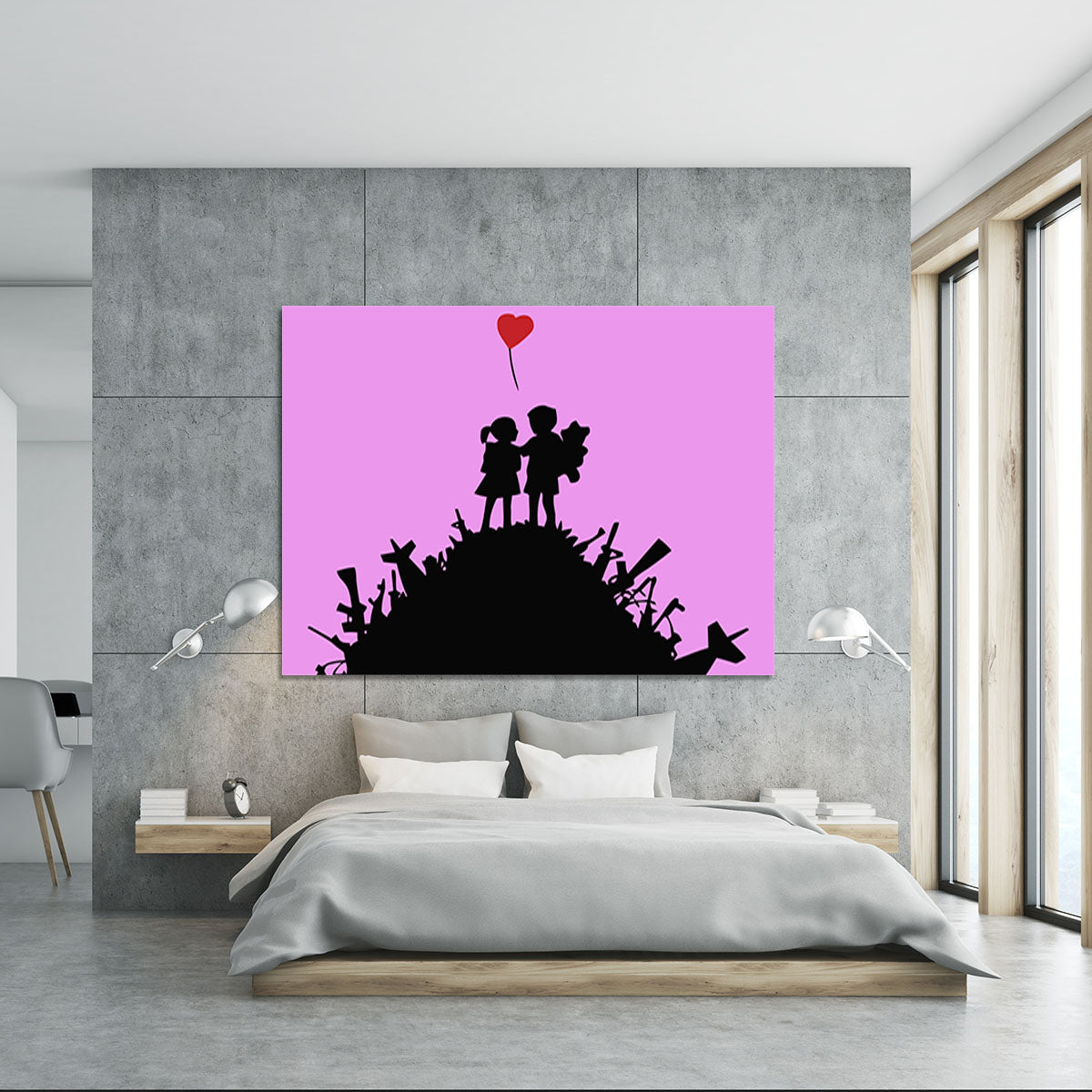 Banksy Kids On Gun Hill Purple Canvas Print or Poster - Canvas Art Rocks - 5