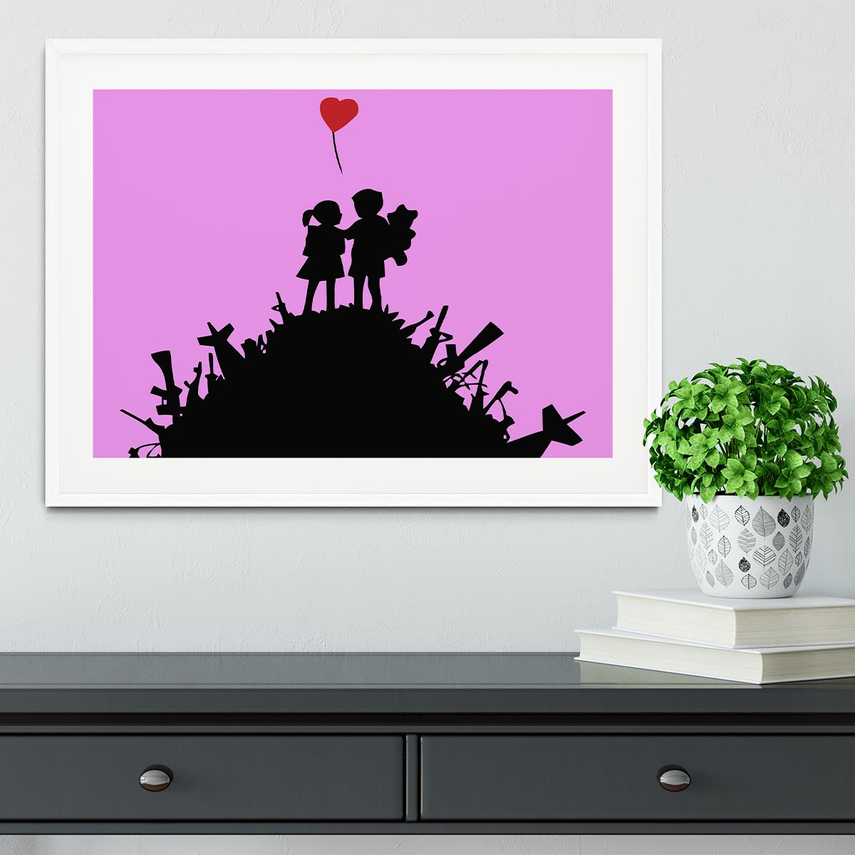Banksy Kids On Gun Hill Purple Framed Print - Canvas Art Rocks - 5
