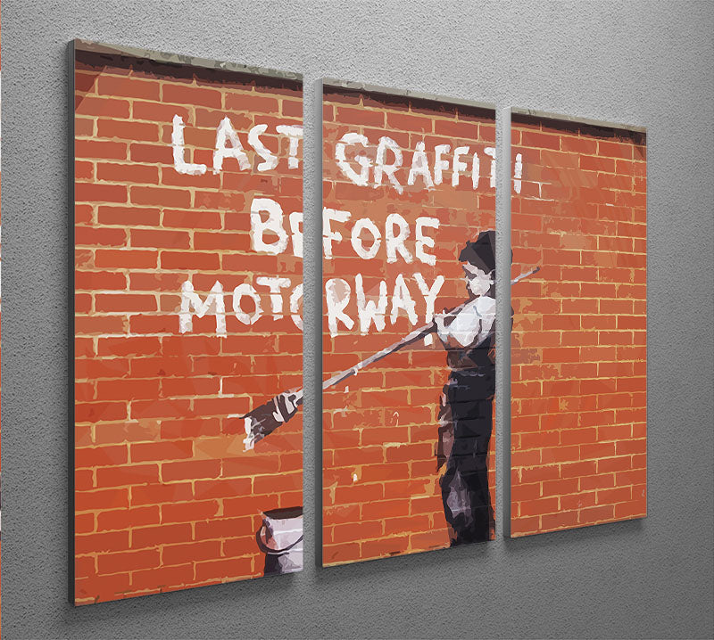 Banksy Last Graffiti Before Motorway 3 Split Panel Canvas Print - Canvas Art Rocks - 2