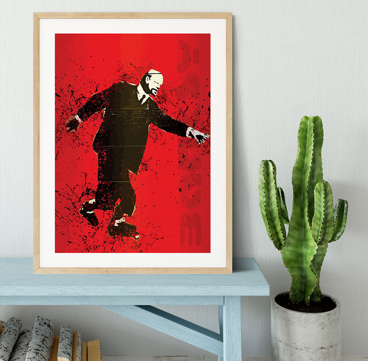 Banksy Lenin on Roller Blades Framed Print - Canvas Art Rocks - 3