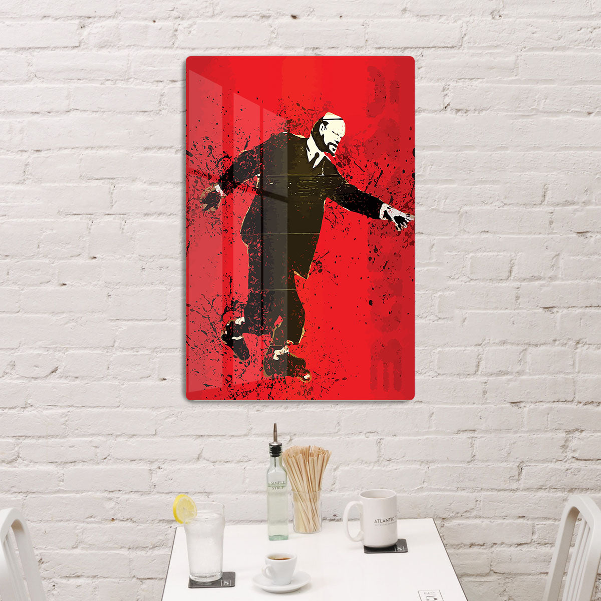 Banksy Lenin on Roller Blades HD Metal Print - Canvas Art Rocks - 3