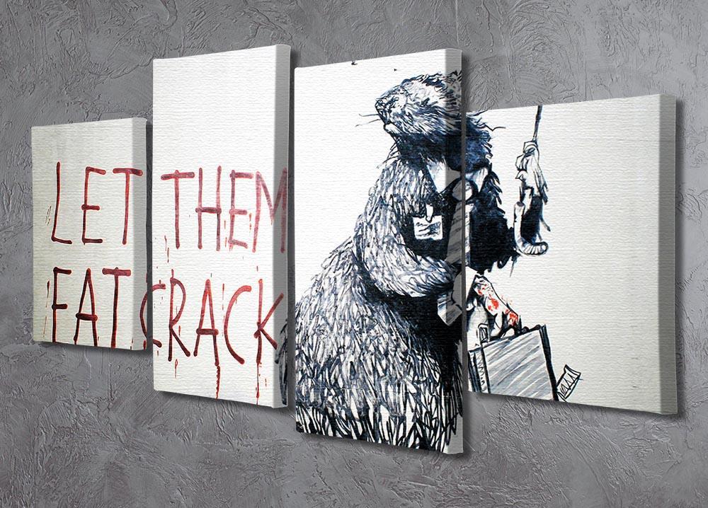 Banksy Let Them Eat Crack 4 Split Panel Canvas - Canvas Art Rocks - 2