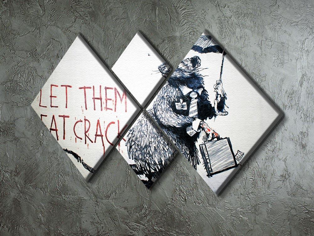 Banksy Let Them Eat Crack 4 Square Multi Panel Canvas - Canvas Art Rocks - 2