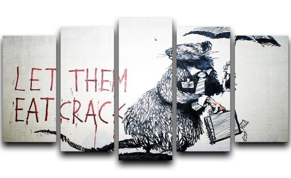 Banksy Let Them Eat Crack 5 Split Panel Canvas  - Canvas Art Rocks - 1