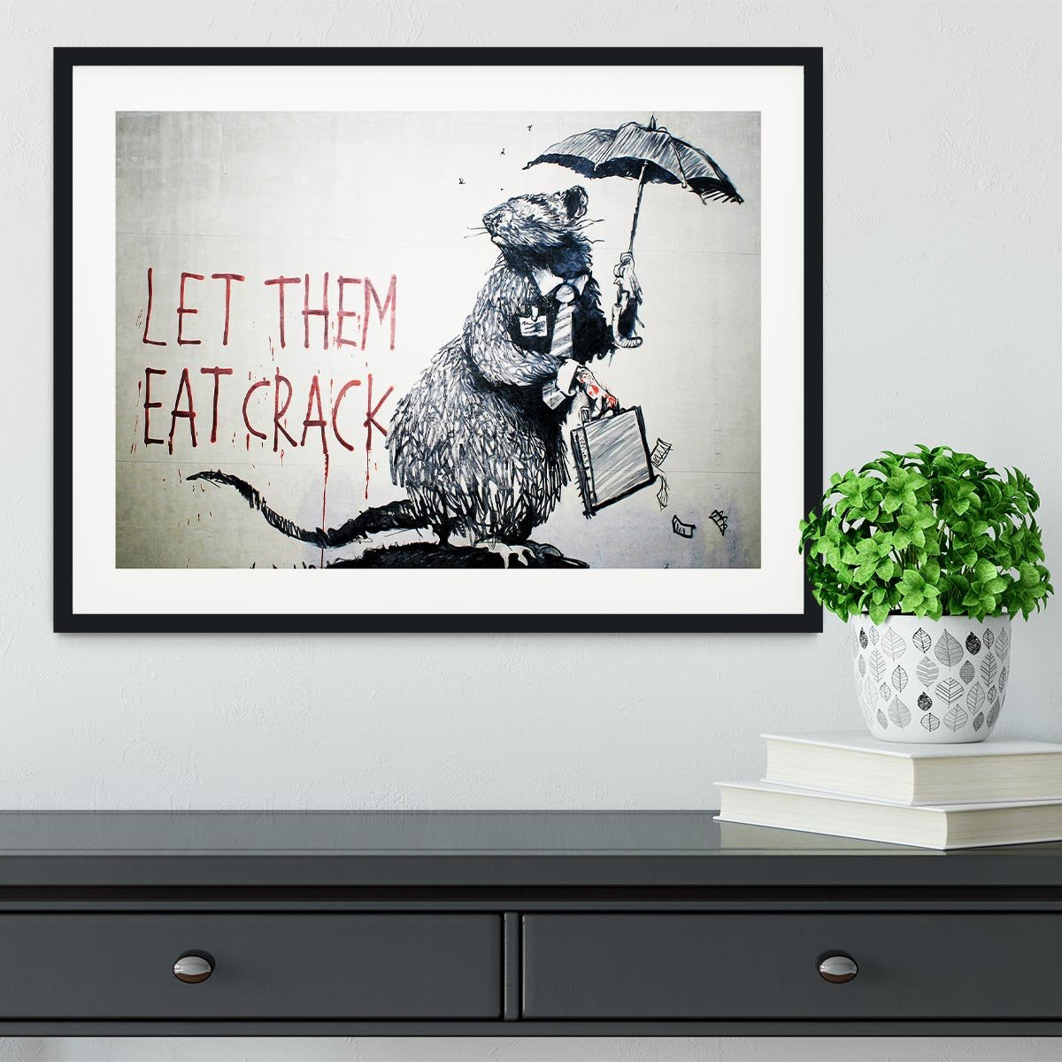 Banksy Let Them Eat Crack Framed Print - Canvas Art Rocks - 1