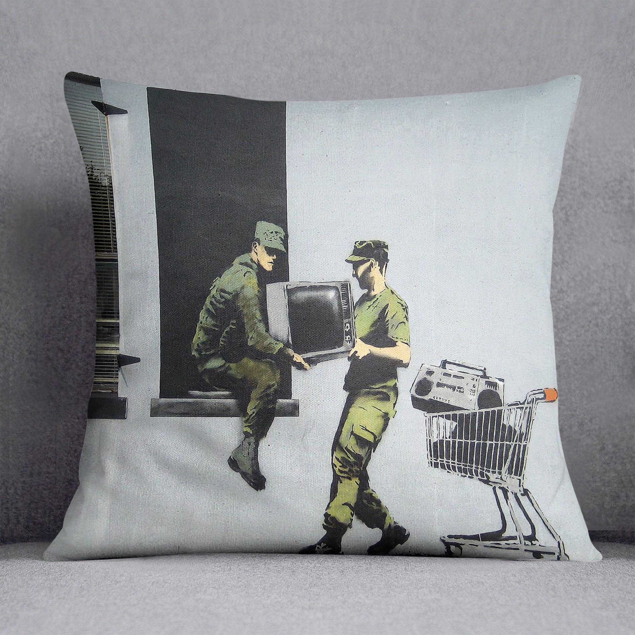 Banksy Looting Soldiers Cushion