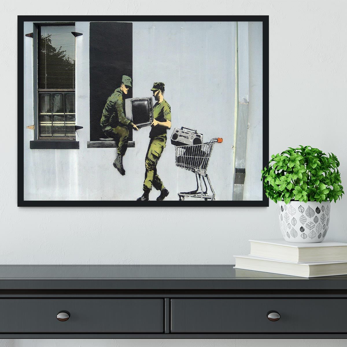 Banksy Looting Soldiers Framed Print - Canvas Art Rocks - 2