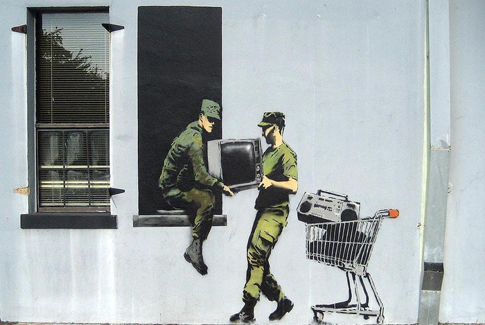 Banksy Looting Soldiers Wall Mural Wallpaper